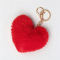 Faux Fur Heart Keychain - DippedShop Wholesale - #3523