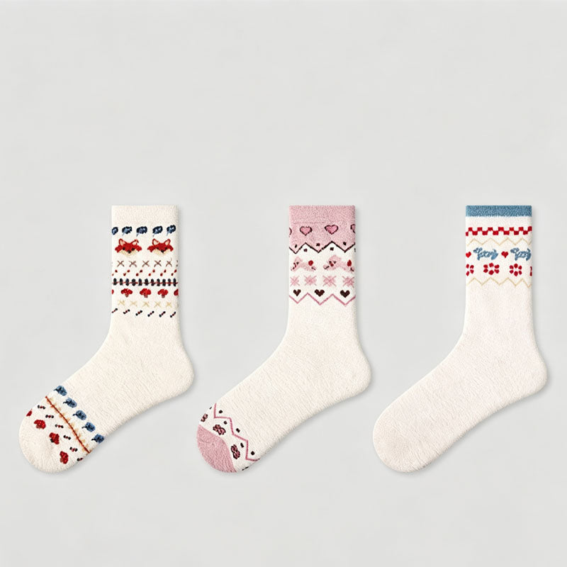Winter Thick Warm Fleece Soft Crew Socks 6W8FSO776