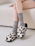 Fuzzy Plush Leopard Print Warm Indoor Slippers 6W8FSP284