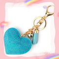 Rhinestone Heart Tassel Bag Charm - DippedShop Wholesale - #5875