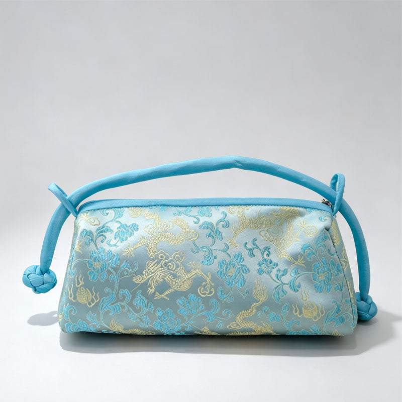 Elegant Floral Jacquard Color Block Handbag 6S10BBG1556