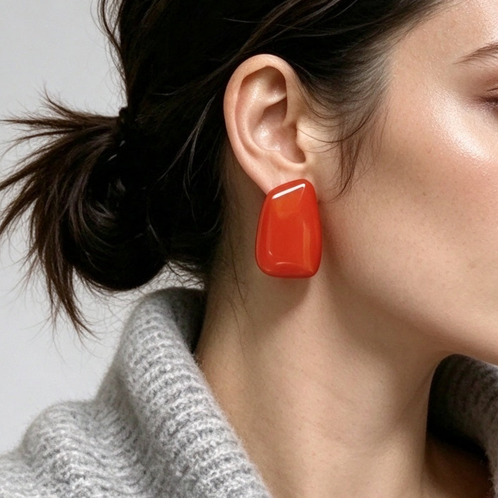 Geometric Enamel Stud Earrings - DippedShop Wholesale - #9715