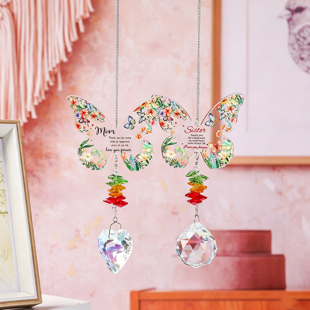 Colorful Butterfly Heart Crystal Hanging Sun Catcher 6H7HLS211