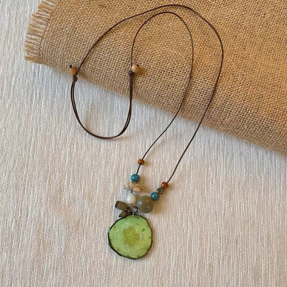 Flower Resin Pendant Necklace - DippedShop Wholesale - #5811