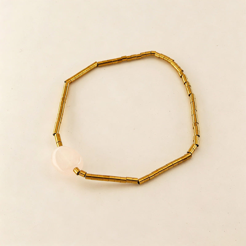Handmade Natural Pearl Beaded Chain Bracelet 6W6JBR454