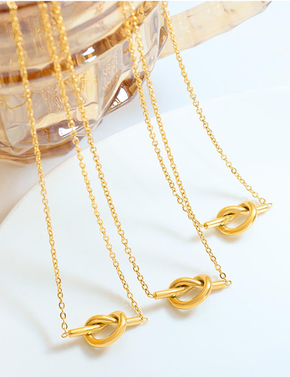 Minimalist Heart Knot Necklace - DippedShop Wholesale - #5075