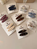 Oval Multicolor Acetate Hair Clips - DippedShop Wholesale - #9059