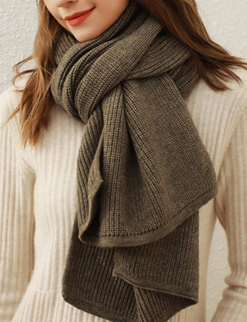 Solid Color Ribbed Simple Knit Scarve DPS1308