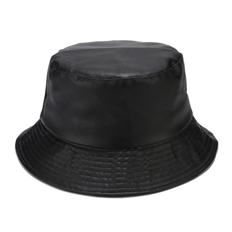 Fashion PU Leather Solid Color Bucket Hat MK2BW6W6HAT73
