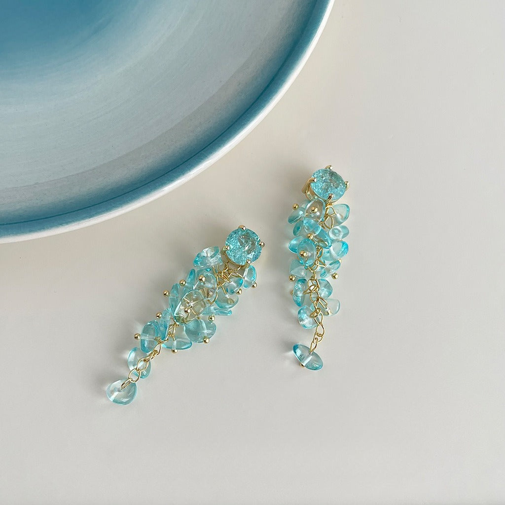 Transparent Glass Beaded Earrings - DippedShop Wholesale - #5187