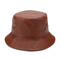 Fashion PU Leather Solid Color Bucket Hat MK2BW6W6HAT73