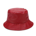 Fashion PU Leather Solid Color Bucket Hat MK2BW6W6HAT73