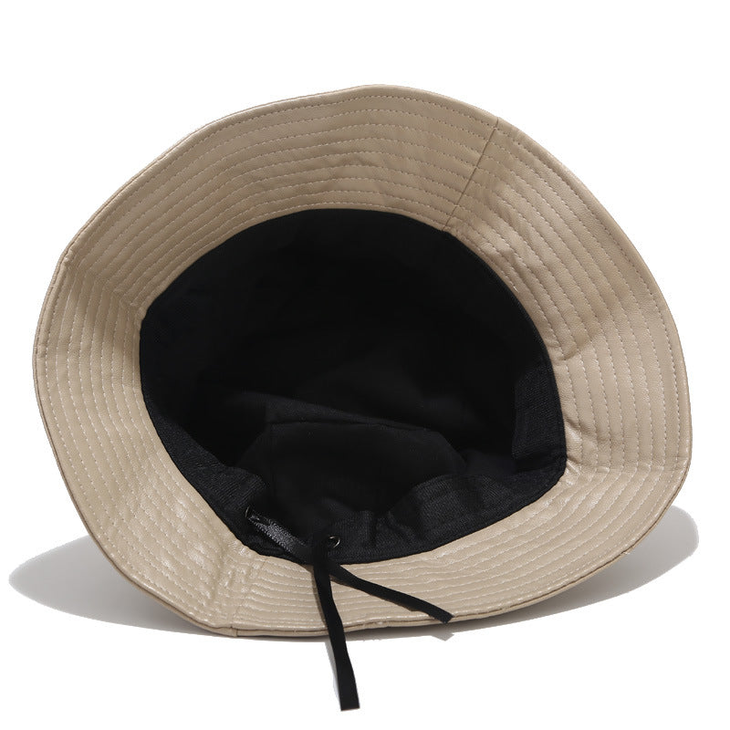 Fashion PU Leather Solid Color Bucket Hat MK2BW6W6HAT73
