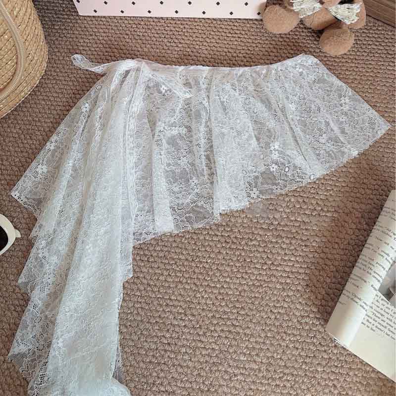 Asymmetrical Lace Wrap Skirt - DippedShop Wholesale - #8819