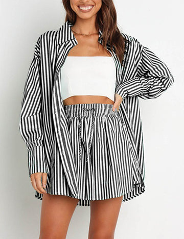 Stripe Color Block Set - DippedShop Wholesale - #3363