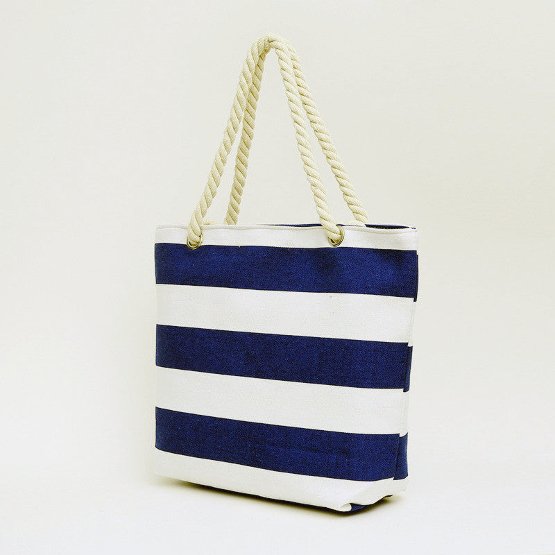 Simple Color Block Striped Beach Shoulder Bag MK2BLW6W10BBG559