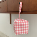 Color Contrast Plaid Mini Pouch - DippedShop Wholesale - #2387