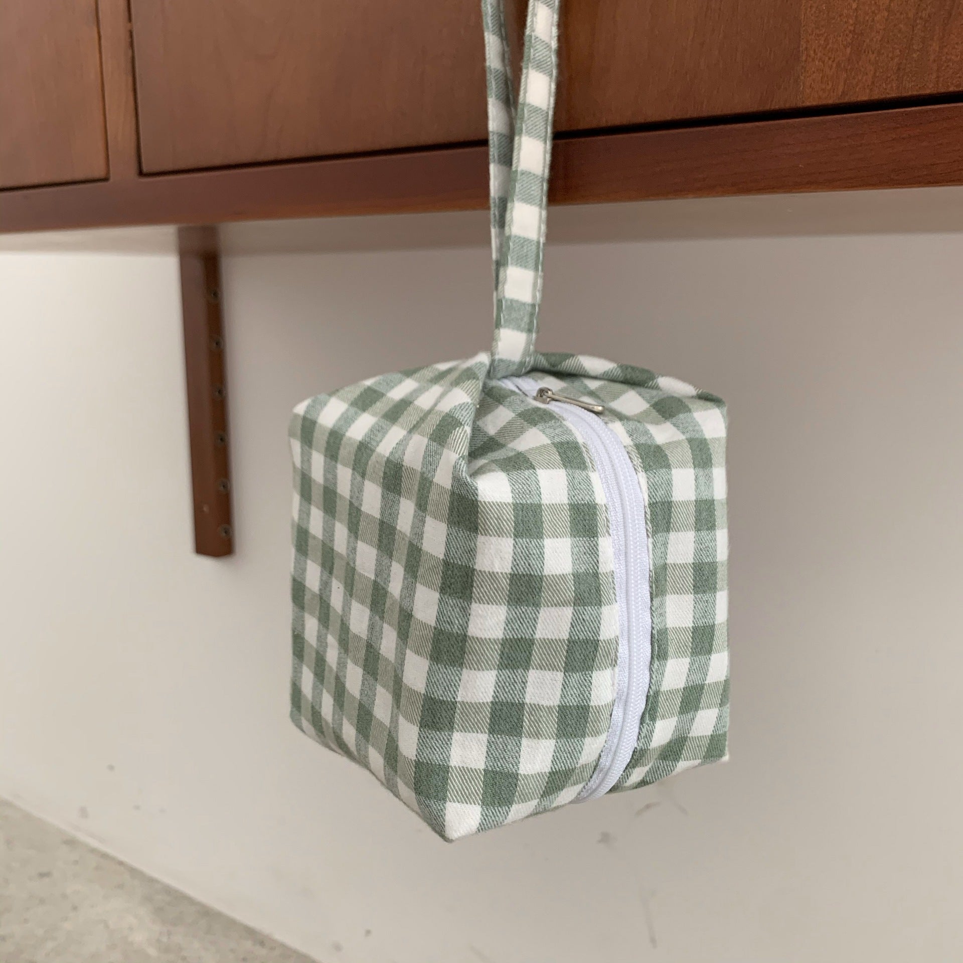 Color Contrast Plaid Mini Pouch - DippedShop Wholesale - #6851