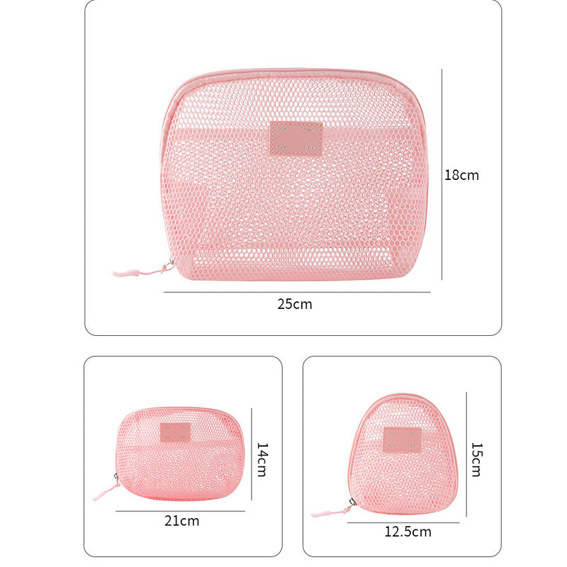Dopamine Solid Color Mesh Portable Makeup Bag MK2BW6S10BOB83