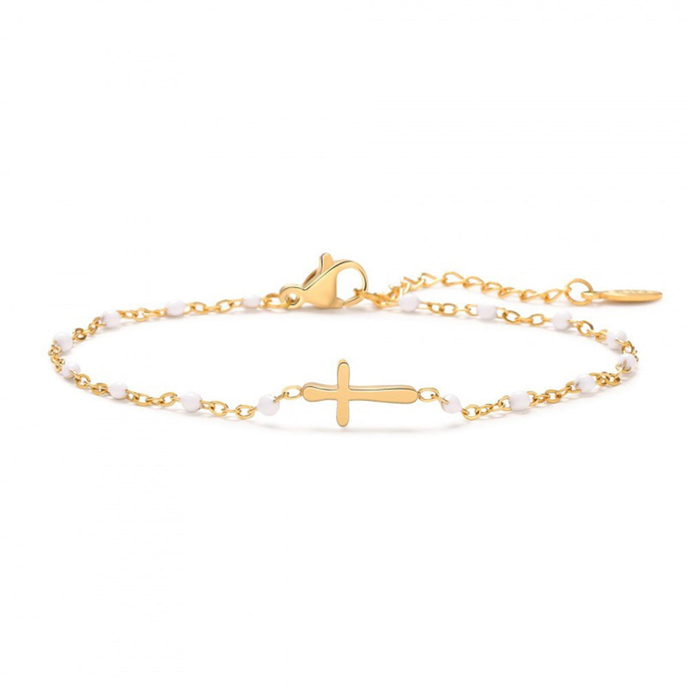 Cross Bead Chain Bracelet - DippedShop Wholesale - #4643