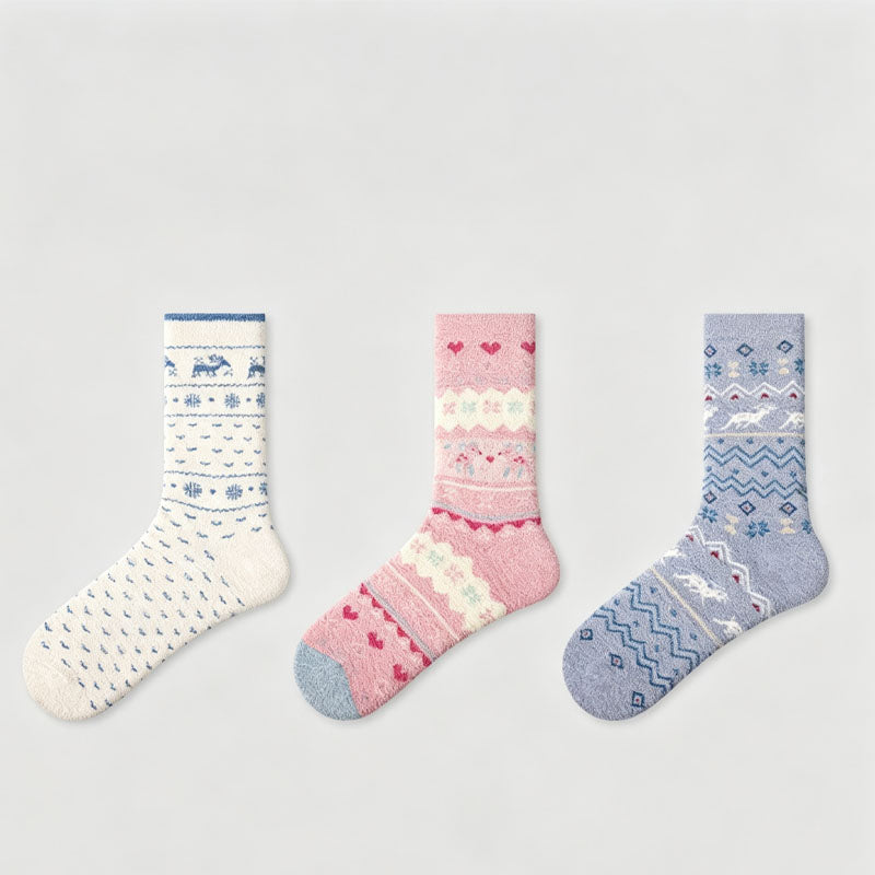 Winter Thick Warm Fleece Soft Crew Socks 6W8FSO776