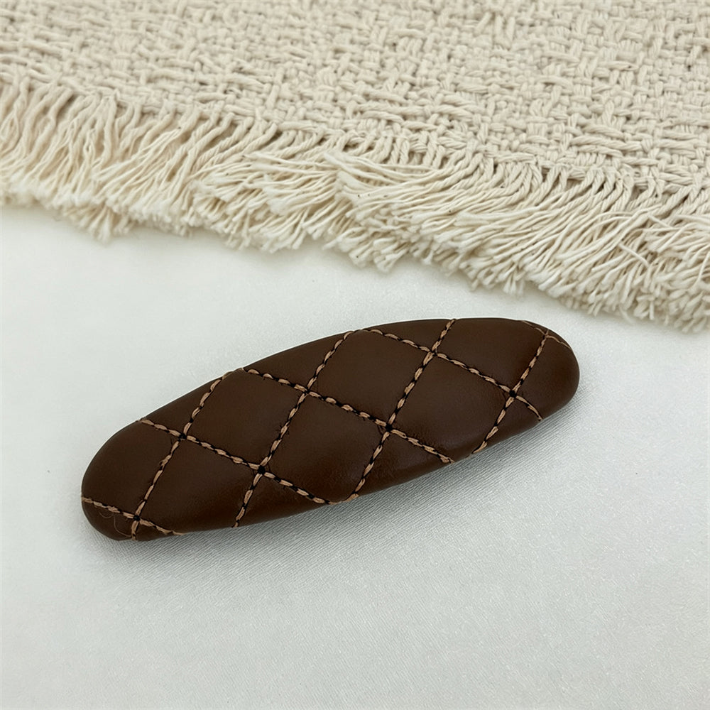 Minimalist PU Leather No-Crease Snap Hair Clip 6W6HCP1621