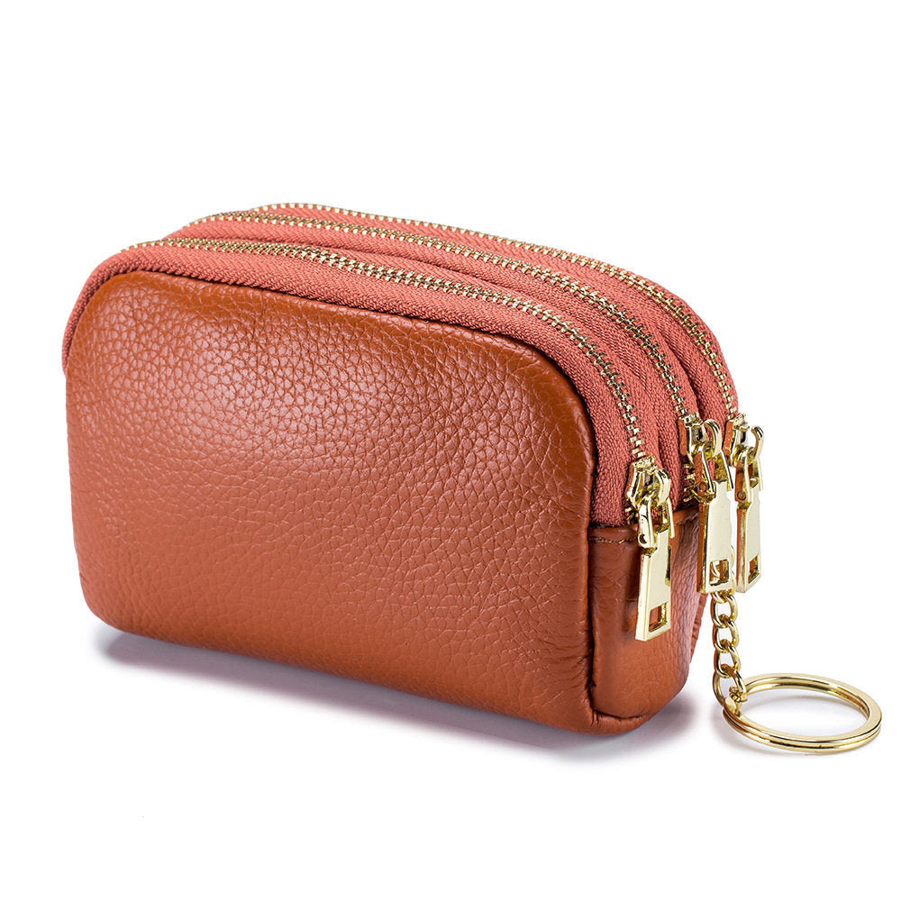 Cute Double Zipper Mini Leather Coin Purse 6W10BWB302
