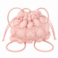 Simple Plaid Ruched Drawstring Bucket Crossbody Bag 6W10BBG1809