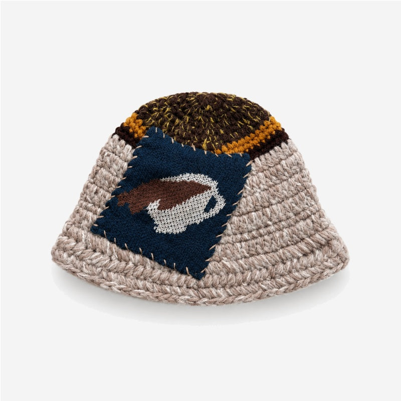 Color Block Splice Floral Jacquard Bucket Hat 6W6HAT634