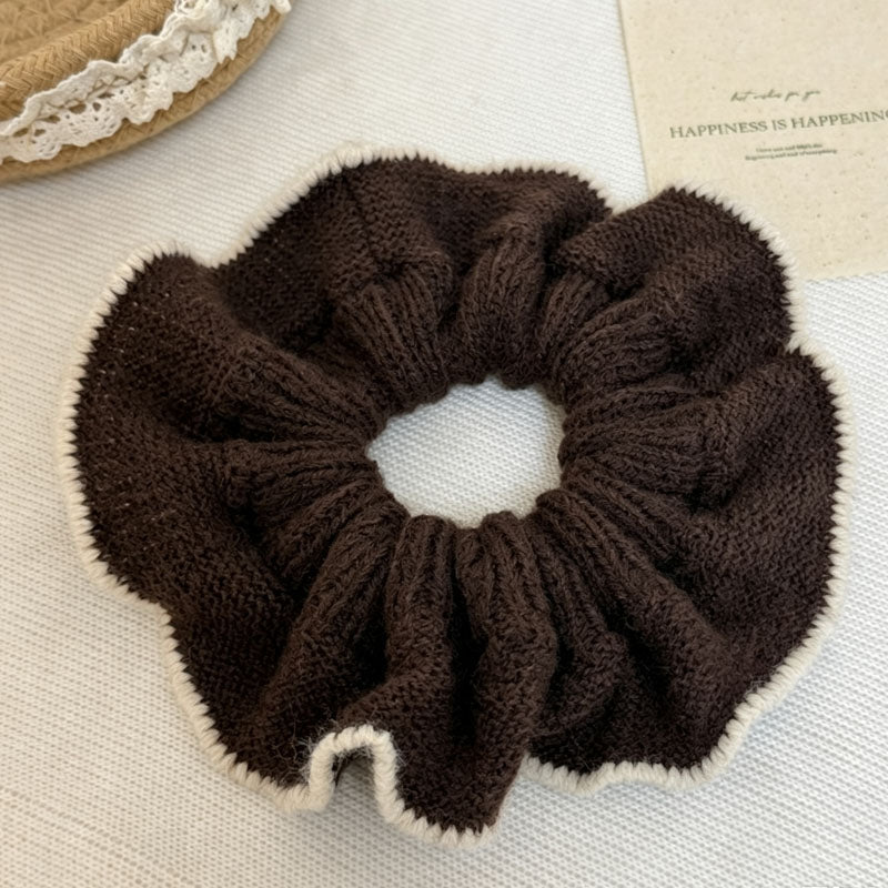 Chic Color Block Handmade Knit Scrunchies 6W6HSR382