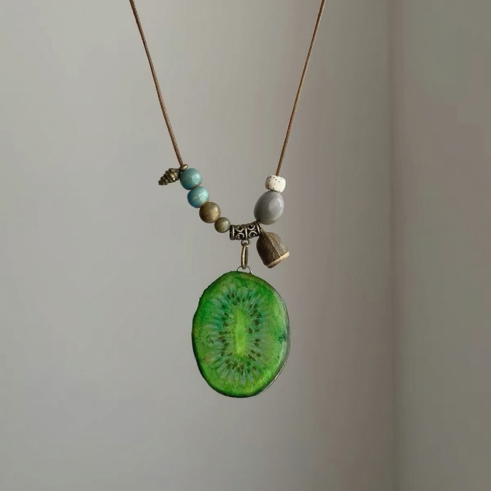 Flower Resin Pendant Necklace - DippedShop Wholesale - #8579