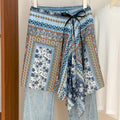 Boho Paisley Print Tie Waist Hip Scarf 6W6NSC232
