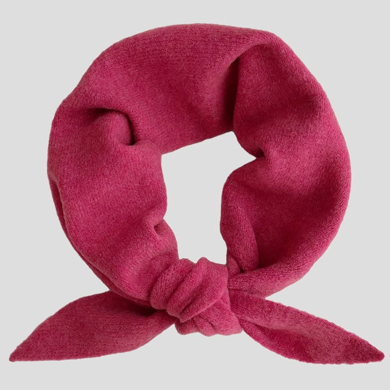 Solid Color Wool Knit Triangle Scarf 6W6NSW277
