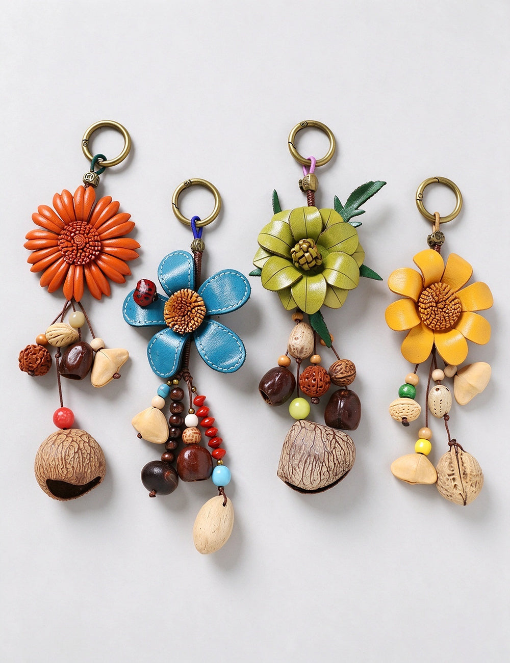 Natural Nut Shell Keychain - DippedShop Wholesale - #6579