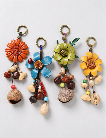 Natural Nut Shell Keychain - DippedShop Wholesale - #6579