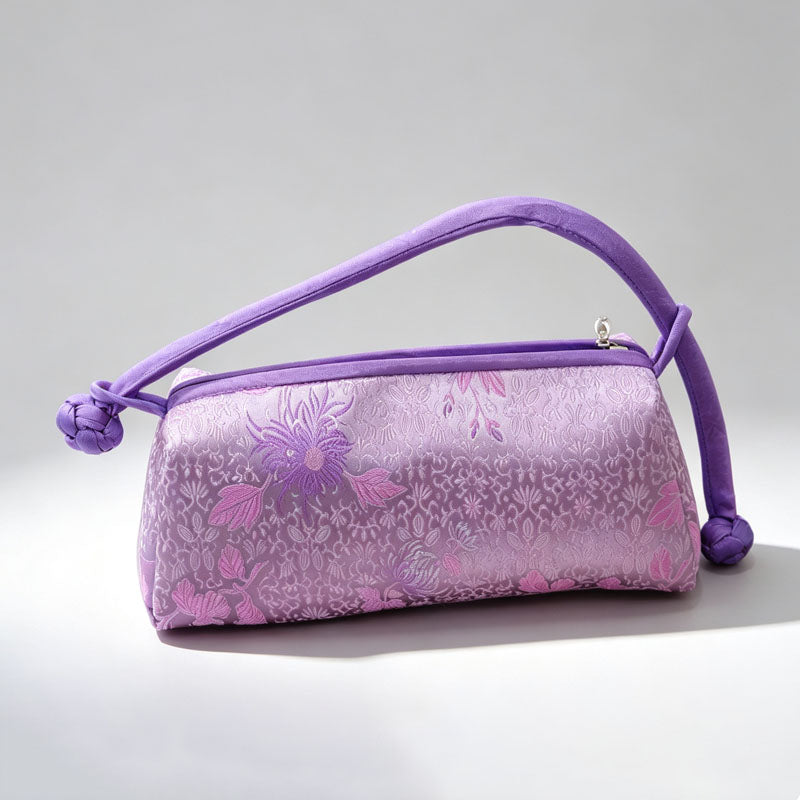 Elegant Floral Jacquard Color Block Handbag 6S10BBG1556