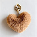 Faux Fur Heart Keychain - DippedShop Wholesale - #2899