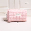 Minimalist Solid Color Quilt Shell Cosmetic Bag 6C5CO271