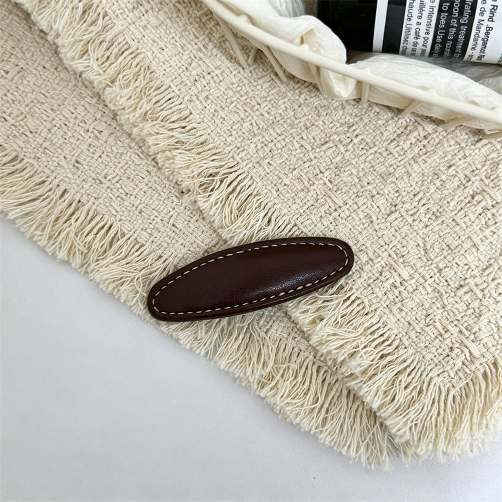 Simple PU Leather Rectangle Snap Hair Clip 6W6HCP1624