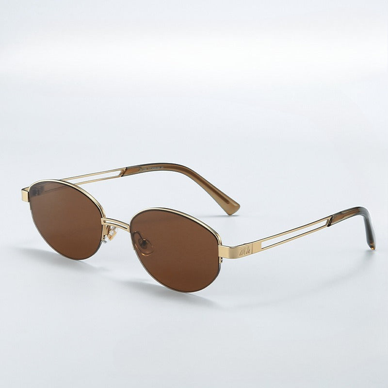 Vintage Metal Oval Sunglasses - DippedShop Wholesale - #3139