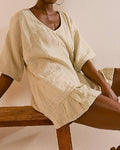 V-Neck Short Sleeve Jumper - DippedShop Wholesale - #5491
