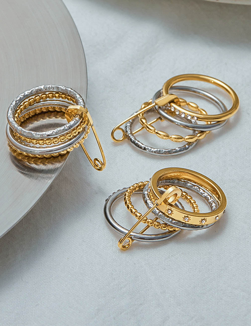 Multi-Layer Rhinestone Stackable Ring - DippedShop Wholesale - #8291