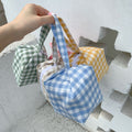Color Contrast Plaid Mini Pouch - DippedShop Wholesale - #8547