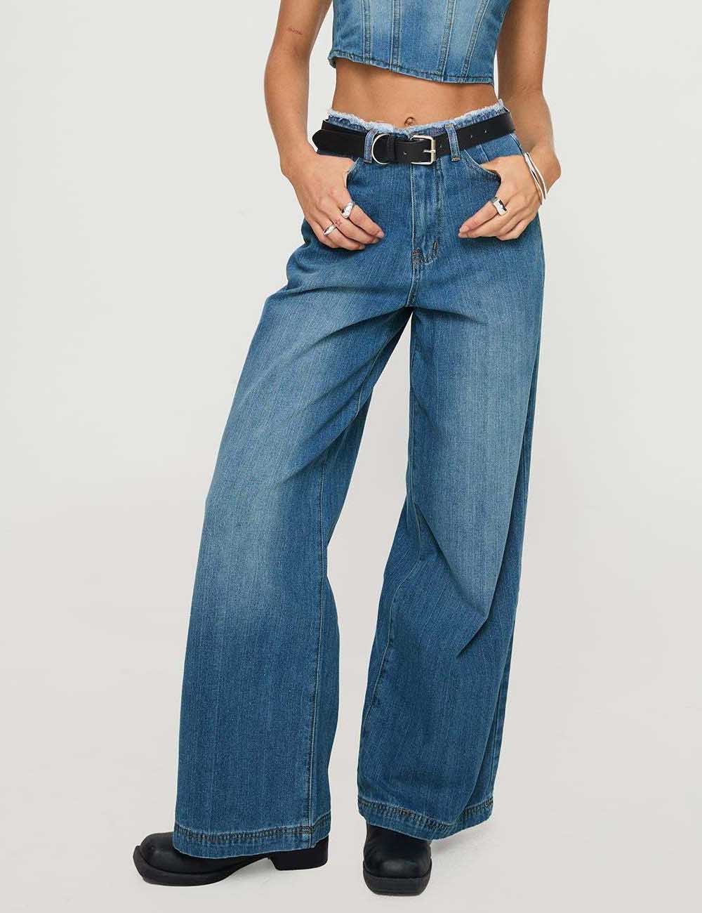 Retro Baggy High Waist Straight Leg Jeans DP25G697