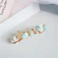 Dainty Irregular Stone Beaded Hair Barrette 6W6HCP1262