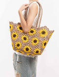 Flower Crochet Beach Bag - DippedShop Wholesale - #9571