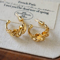 Chunky Gold C-Stud Earrings - DippedShop Wholesale - #3187