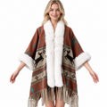 Faux Fur Knit Poncho Cape - DippedShop Wholesale - #0355