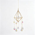 Golden Air Plant Frame Butterfly Crystal Suncatcher 6H7HLS168