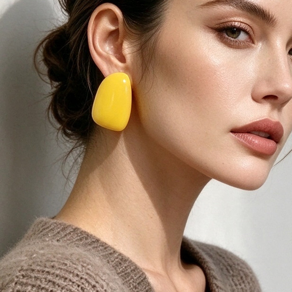 Geometric Enamel Stud Earrings - DippedShop Wholesale - #2483